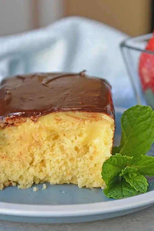 Boston Cream Poke Cake