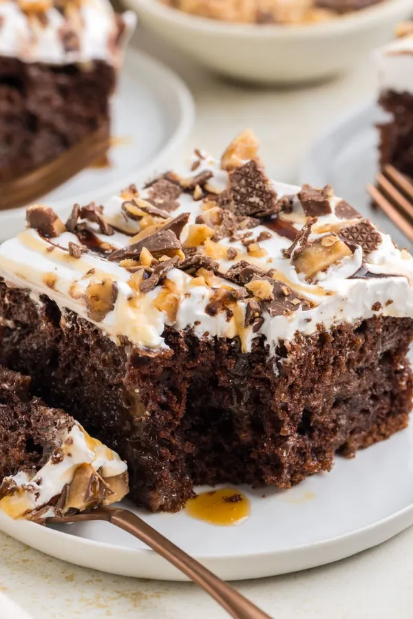 Heath Bar Poke Cake