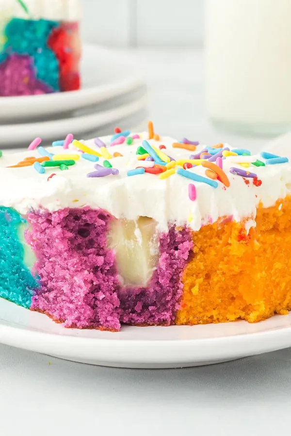 Rainbow Poke Cake