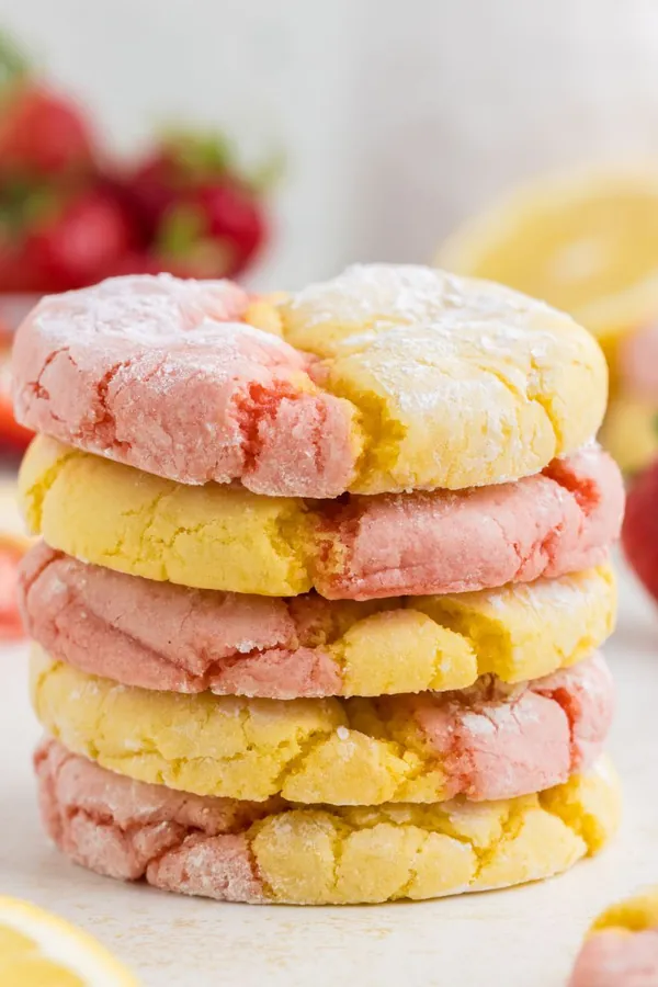 Strawberry Lemon Cake Mix Cookies