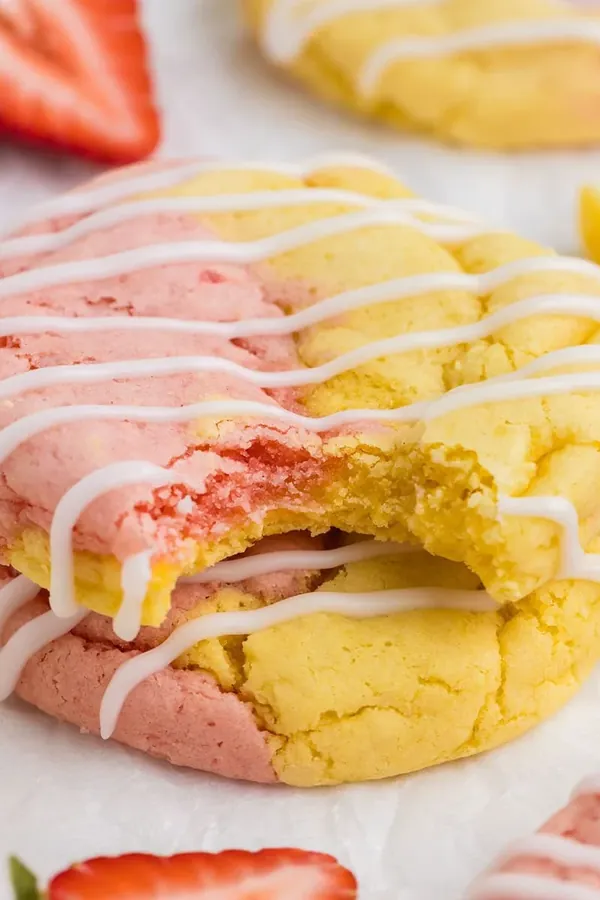 Strawberry Lemonade Cake Mix Cookies