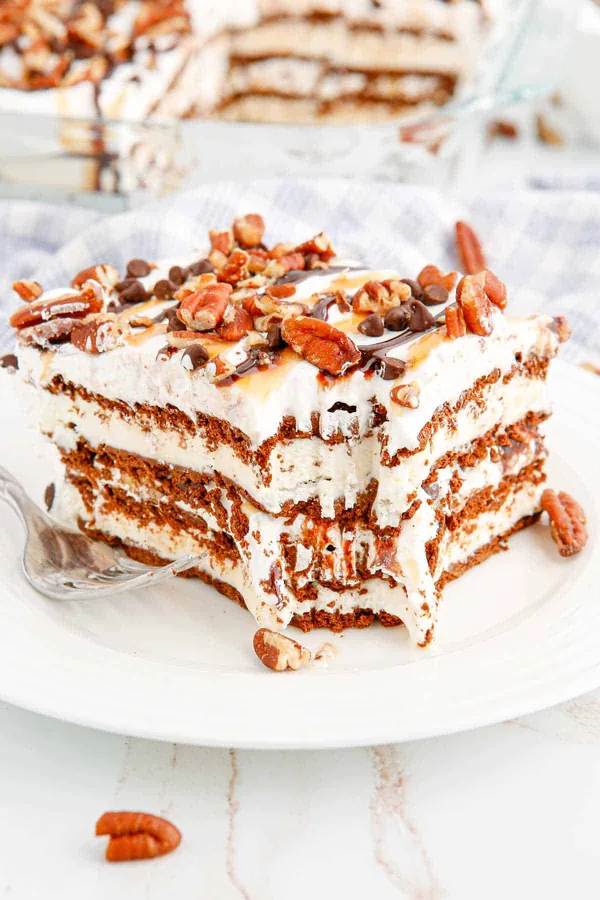 Turtle Ice Cream Sandwich Cake