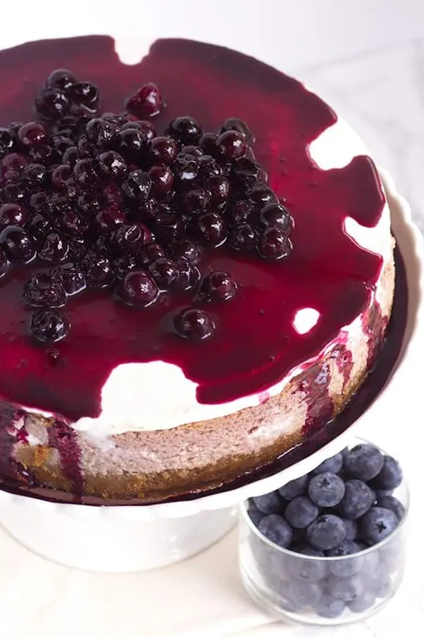 Blueberry Cottage Cheese Cheesecake