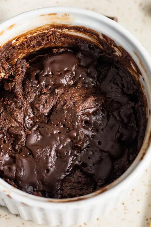 Chocolate Oat Flour Mug Cake with Olive Oil (Vegan)