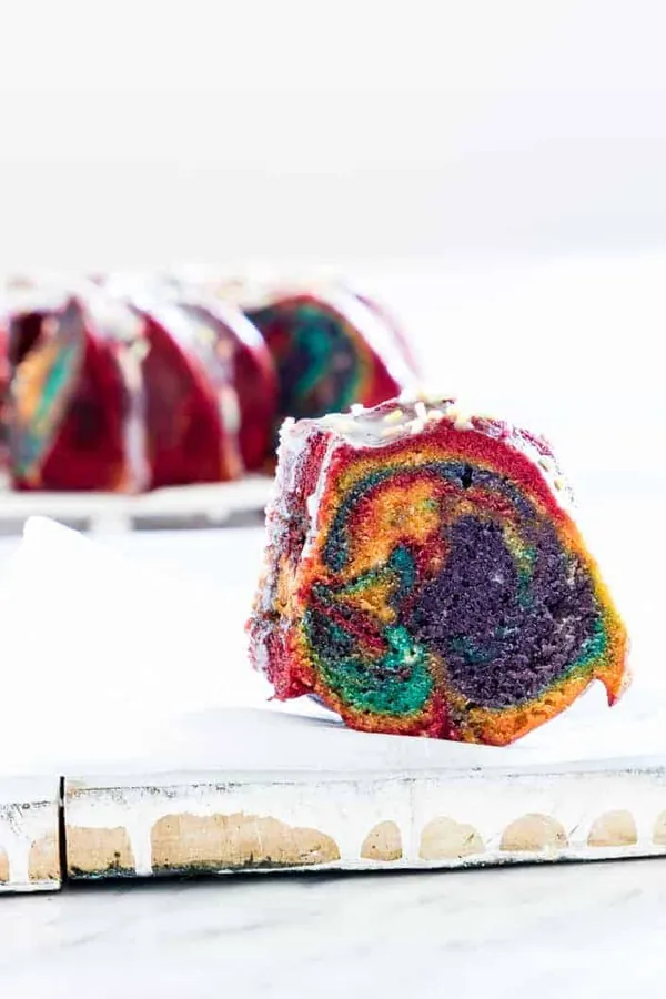 Instant Pot Rainbow Bundt Cake
