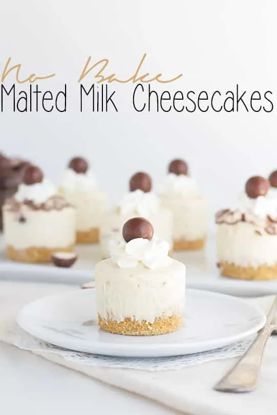 No Bake Malted Milk Cheesecakes