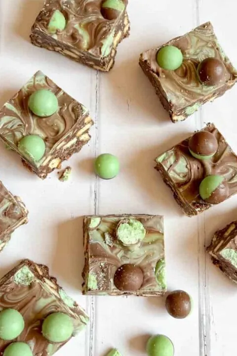 No Bake Mint Aero Traybake