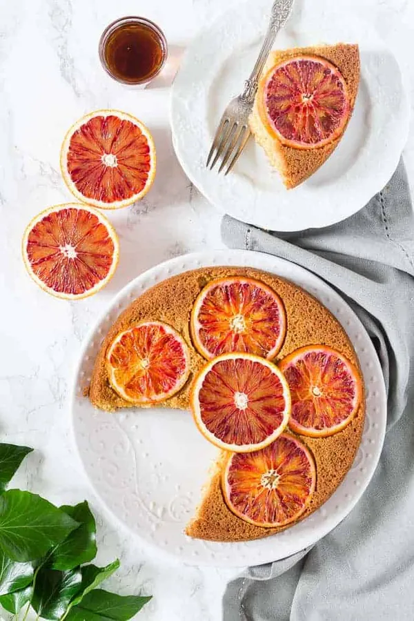 Olive Oil, Cardamom and Blood Orange Polenta Cake