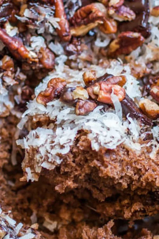 Slow Cooker German Chocolate Spoon Cake