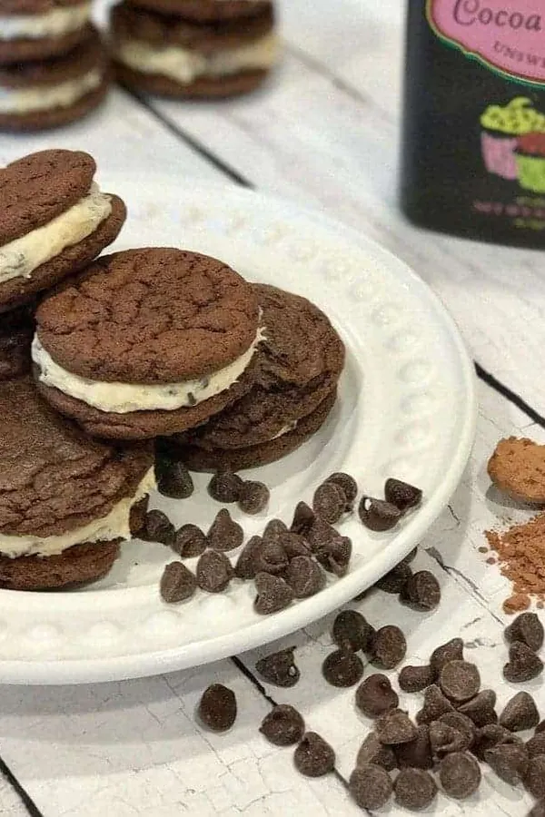 Brownie Sandwich Cookies with Cookie Dough Frosting