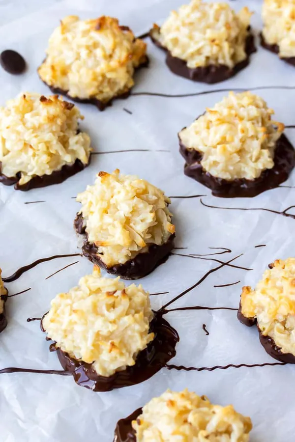 Chocolate Dipped Coconut Macaroons