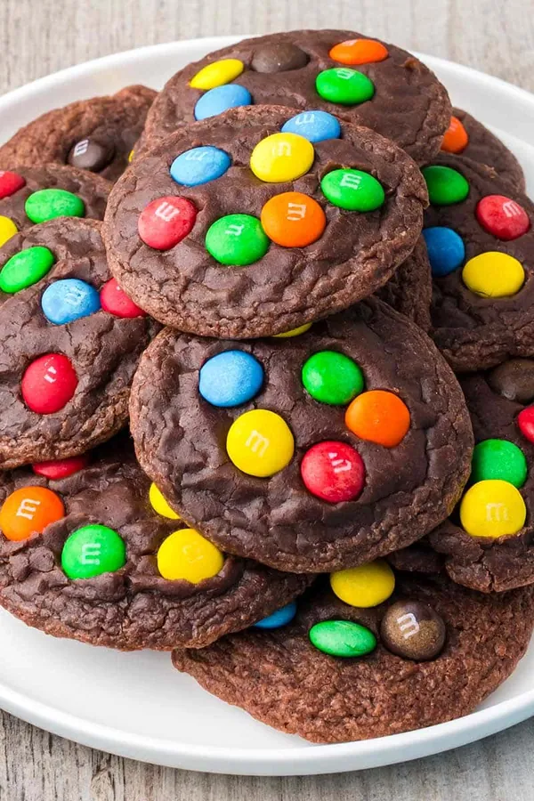 M&M Brownie Mix Cookies