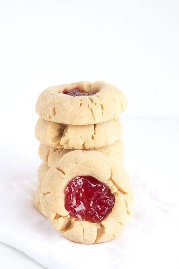 Peanut Butter Jam Thumbprint Cookies