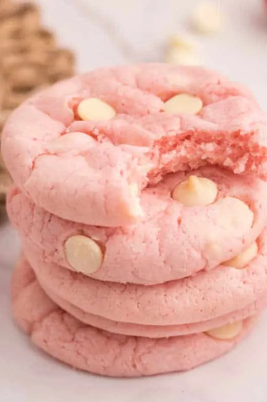 Strawberry Cake Mix Cookies