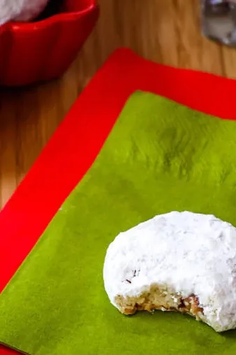 Toffee Almond Snowball Cookies