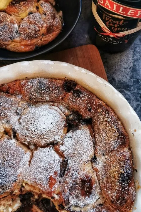 Baileys Chocolate Brioche Pudding
