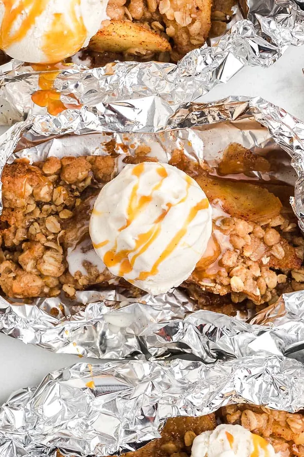 Campfire Apple Crisp In Foil Packets