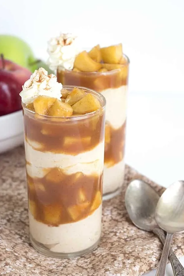 Caramel Apple Pie Cheesecake Parfaits