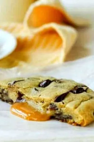 Caramel Stuffed Chocolate Chip Cookies