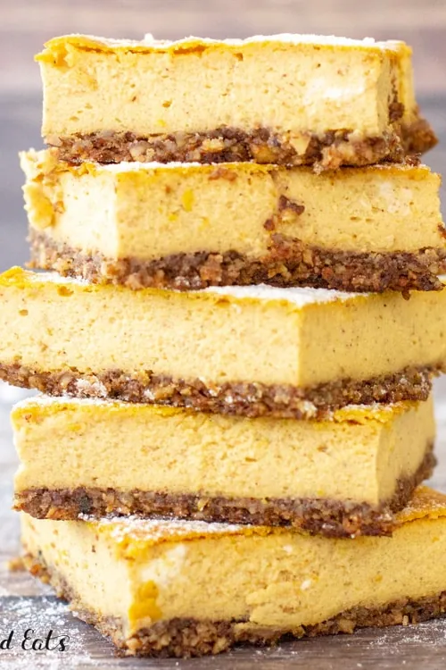 Keto Pumpkin Cheesecake Bars