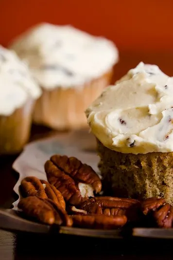 Maple Pecan Cupcakes with Butter Pecan Buttercream Frosting
