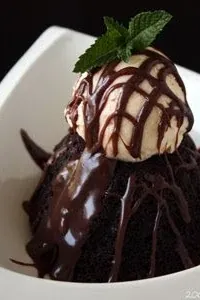 Mini Chocolate Bundt Cake Sundaes with Homemade Hot Fudge Sauce