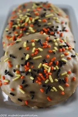 Pumpkin Cookies with Caramel Icing