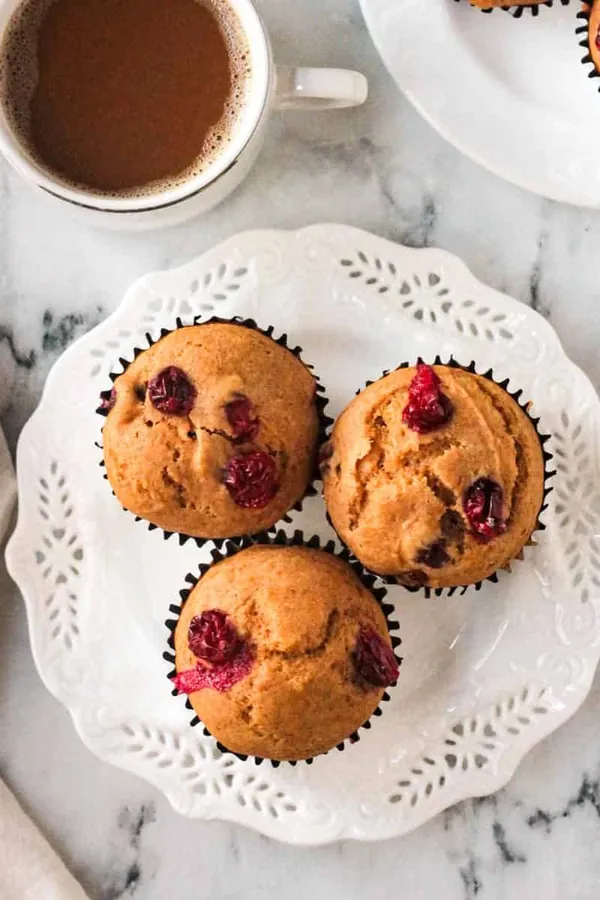 Vegan Pumpkin Cranberry Muffins