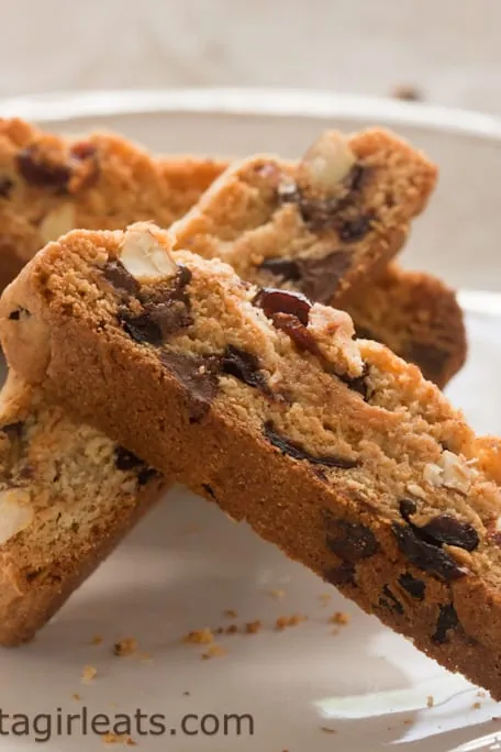 Biscotti with Chocolate Chips, Cherries, and Almonds