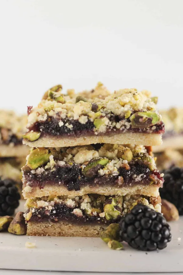 Blackberry Pistachio Crumble Bars