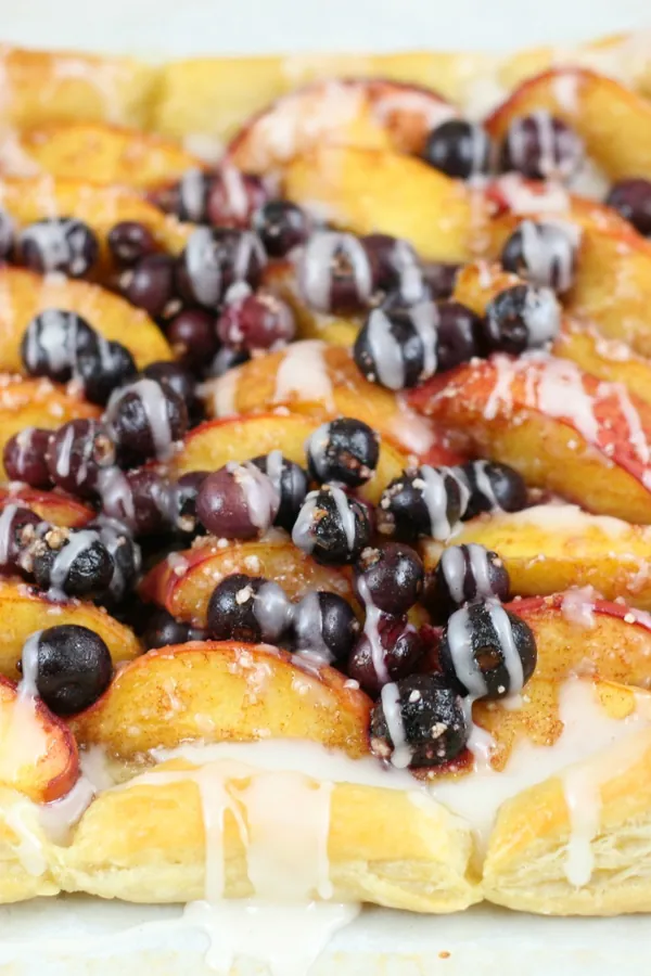 Blueberry Peach Puff Pastry Tart