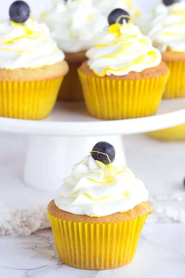 Boozy Blueberry Lemon Cupcakes