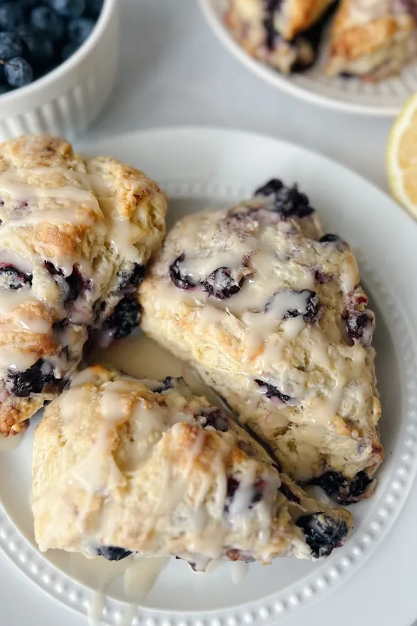 Buttermilk Lemon Blueberry Scones with Lemon Glaze
