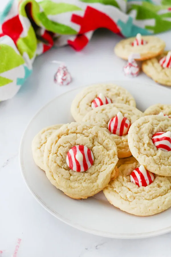 Candy Cane Peppermint Kiss Cookies
