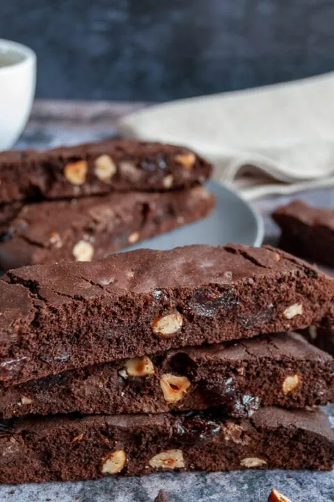 Chocolate Cherry Hazelnut Biscotti