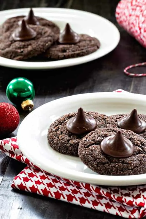 Chocolate Mint Kiss Cookies
