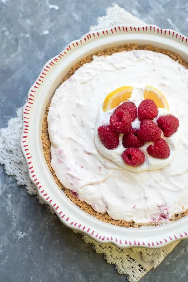 Creamy Lemon Raspberry Pie
