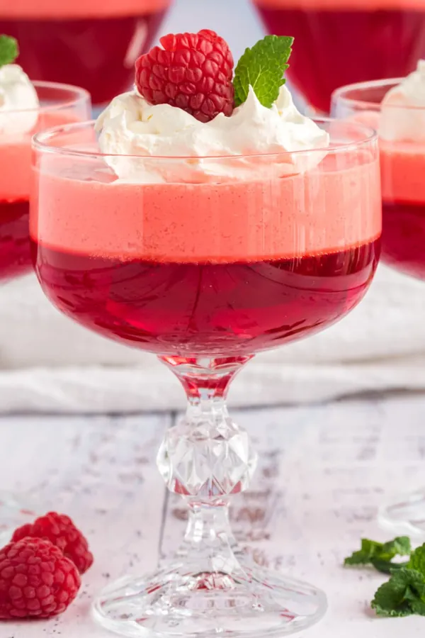 Creamy Raspberry Jello Parfaits