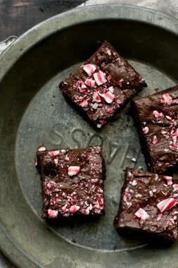 Dark Chocolate Candy Cane Brownies