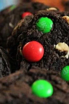 Dark Chocolate Peppermint M&M Cookies