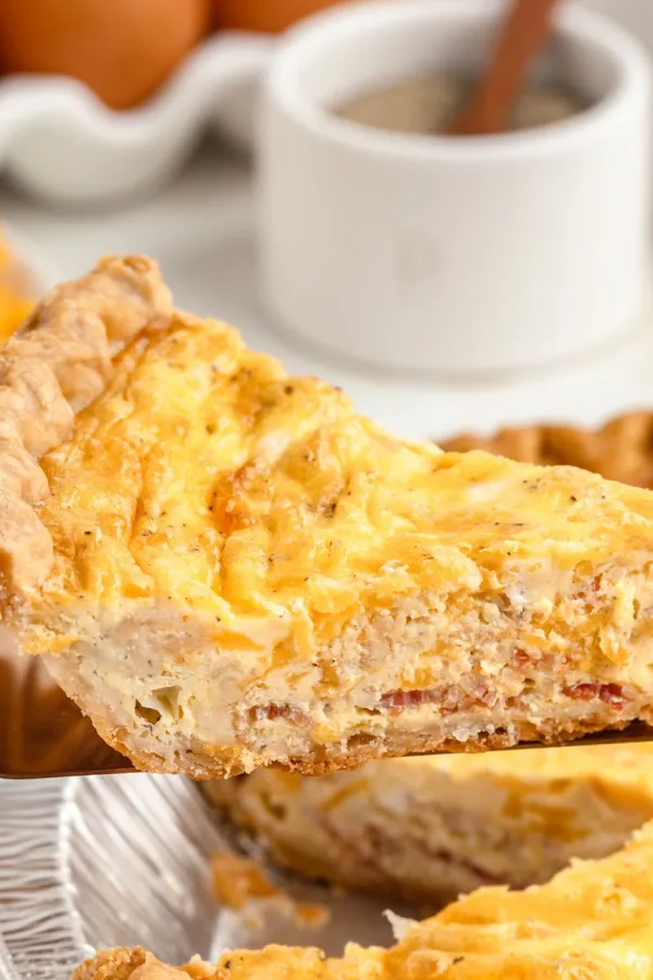 Easy Bacon Cheddar Quiche with Frozen Pie Crust