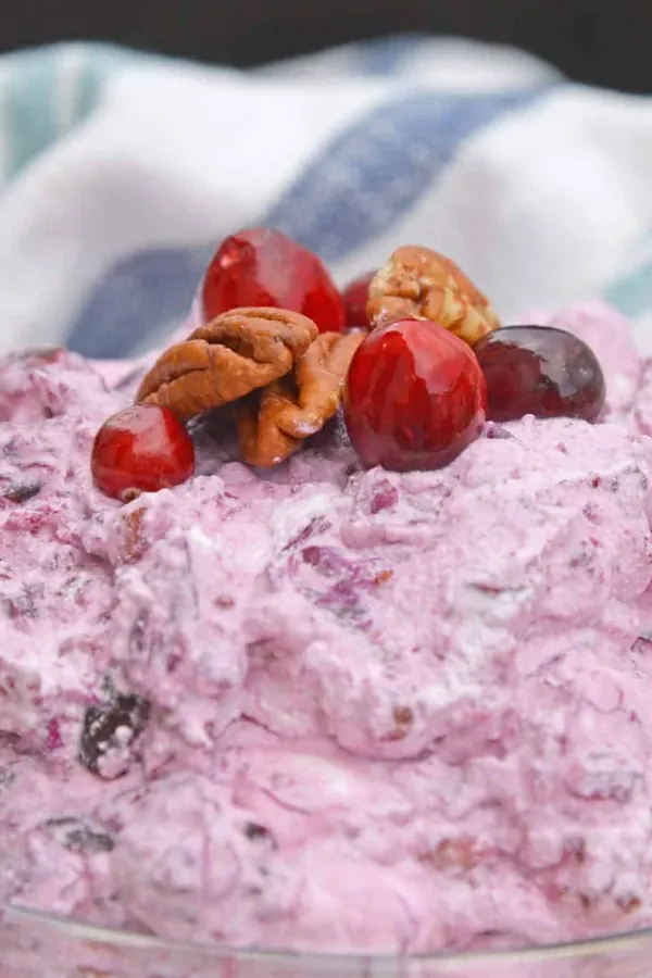 Fruit Fluff Salad with Cranberry, Cherry and Pineapple
