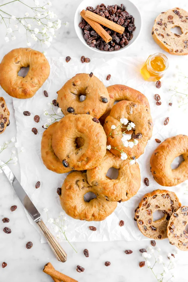 Homemade Overnight Cinnamon Raisin Bagels