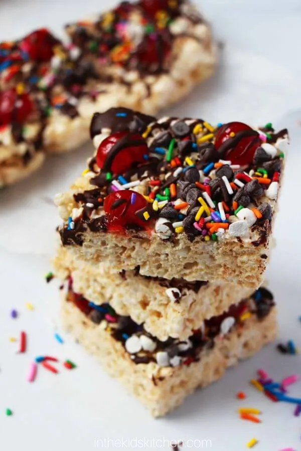 Ice Cream Sundae Rice Krispie Treats