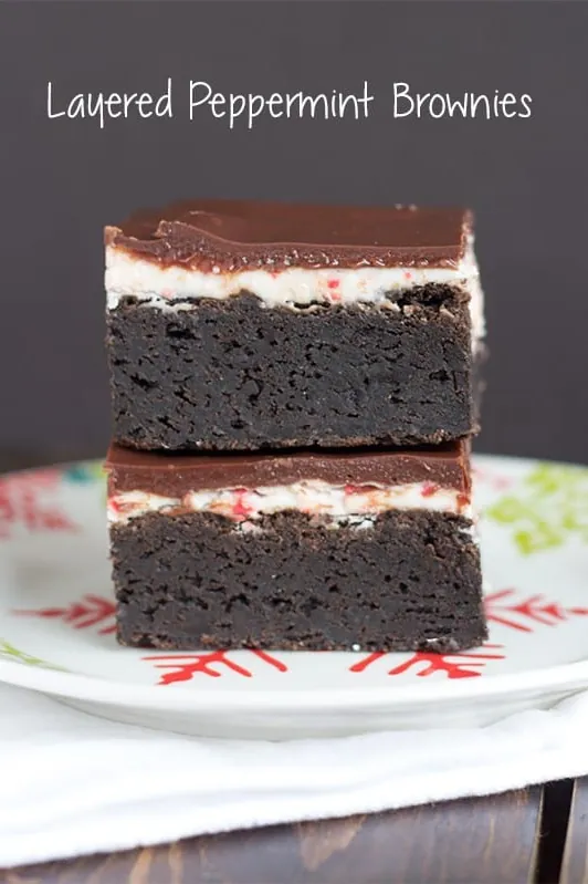 Layered Peppermint Brownies