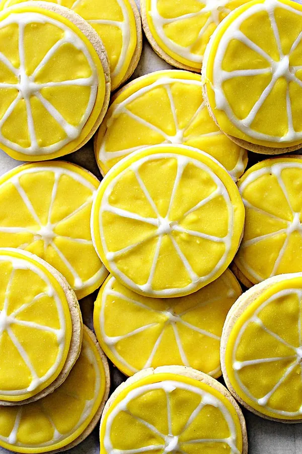 Lemon Sugar Cookies Shaped Like Lemon Slices