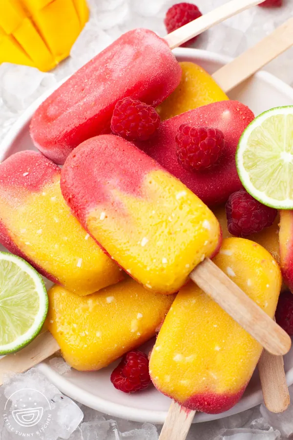 Mango Raspberry Popsicles