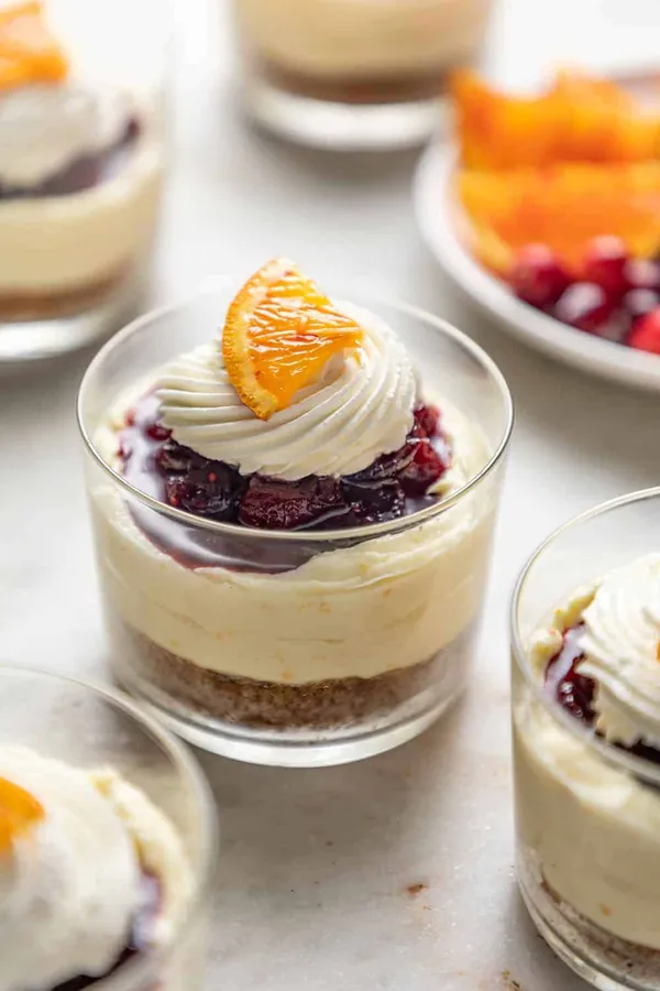 No-Bake Cranberry Cheesecakes