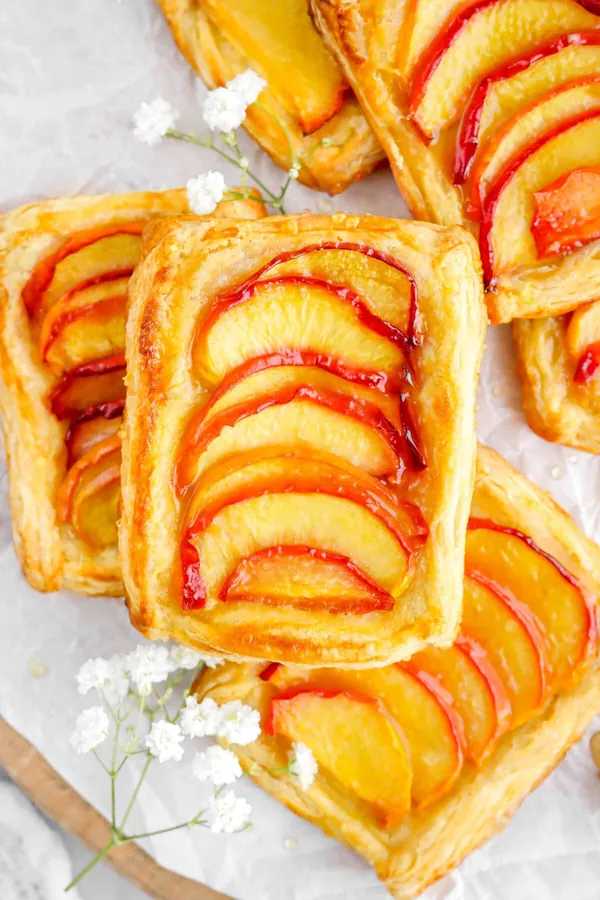 Peach and Brown Sugar Puff Pastry Tarts