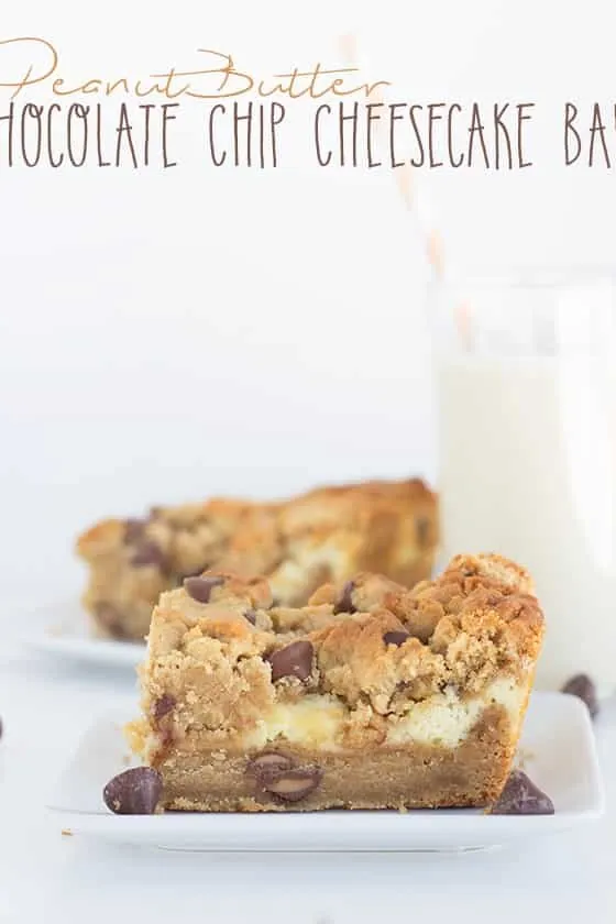 Peanut Butter Chocolate Chip Cheesecake Bars